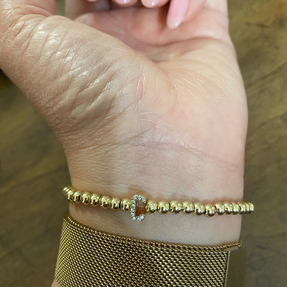 Bauble Bar pave initial bracelet